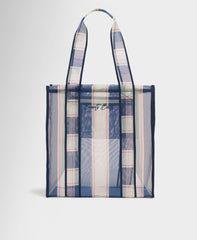Mesh Beach Bag - Blue Bag Twin Stripe