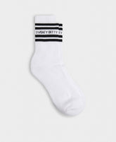 Varsity Slogan Socks - White Black