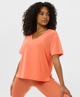 Soft Flow Studio V-Neck Tee - Tuscan Orange
