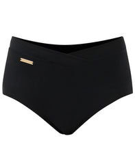 Wrap Front High Waist Bikini Bottom - Black