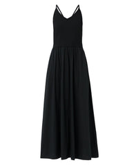 Explorer Ribbed Halter Neck Strappy Maxi Dress - Black