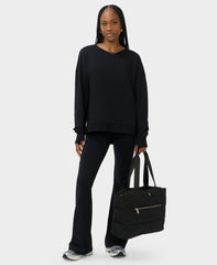 After Class Open Back Tie Sweatshirt - Black