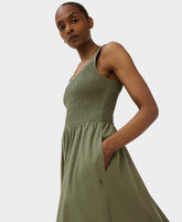 Sloane Cotton Scoop Neck Maxi Dress - Bracken Green