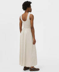 Sloane Cotton Scoop Neck Maxi Dress - Mineral Beige
