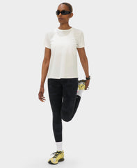 Ultimate Track Pants Perforated Split Back Tee - Lily White