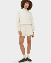 Seersucker Textured Zip-Up - Lily White