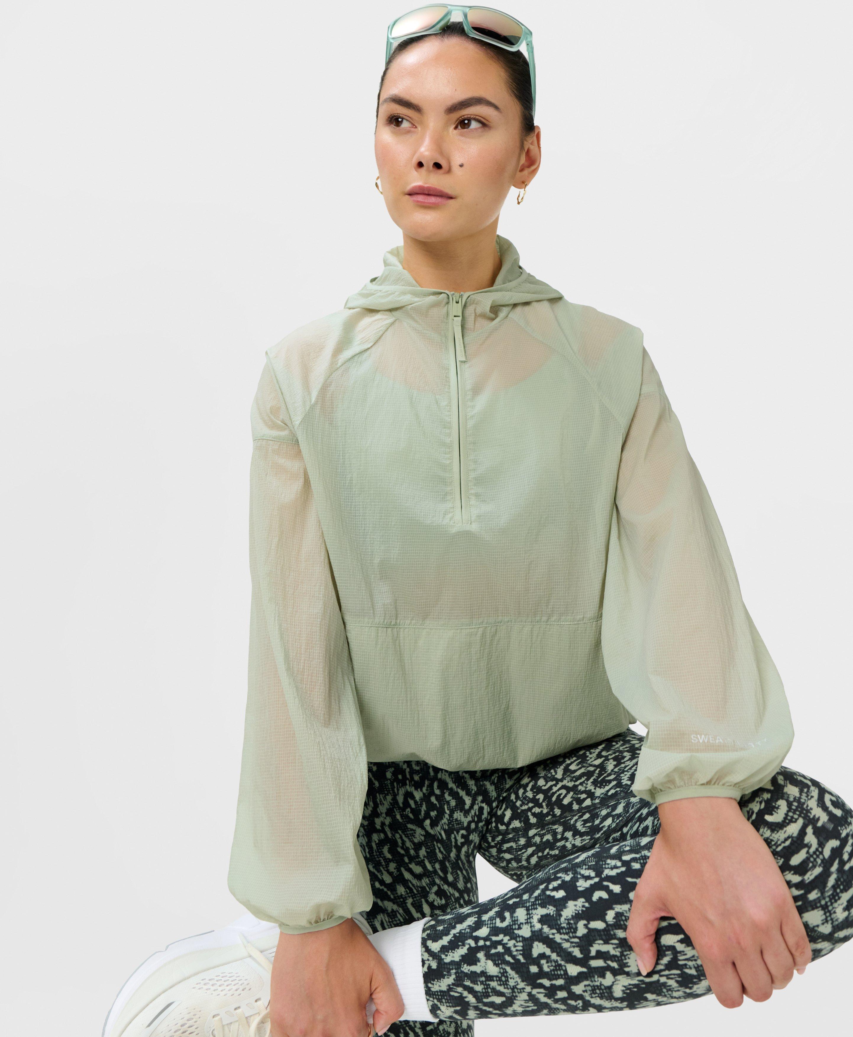 Water Resistant Sheer Pullover - Pastel Green