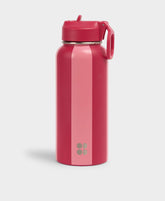 Keep It Chill Straw Water Bottle 950ml Printed - Melrose Pink Crimson Red Stripe