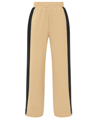 Explorer Colour Block Wide Leg Pants - Dove Beige Black