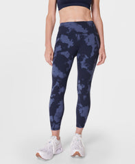 Power 7/8 Workout Leggings - Black Micro Dot Print - 7/8 Length