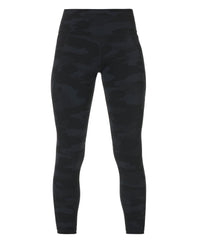 Power Workout Leggings - Ultra Black Camo Print - Full Length