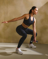 Power Workout Leggings - Ultra Black Camo Print - Full Length