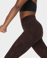 Power UltraSculpt High-Waisted 7/8 Workout Leggings - Brown Soft Fade Print - 7/8 Length