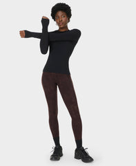 Power UltraSculpt High-Waisted Workout Leggings - Brown Soft Fade Print - Full Length