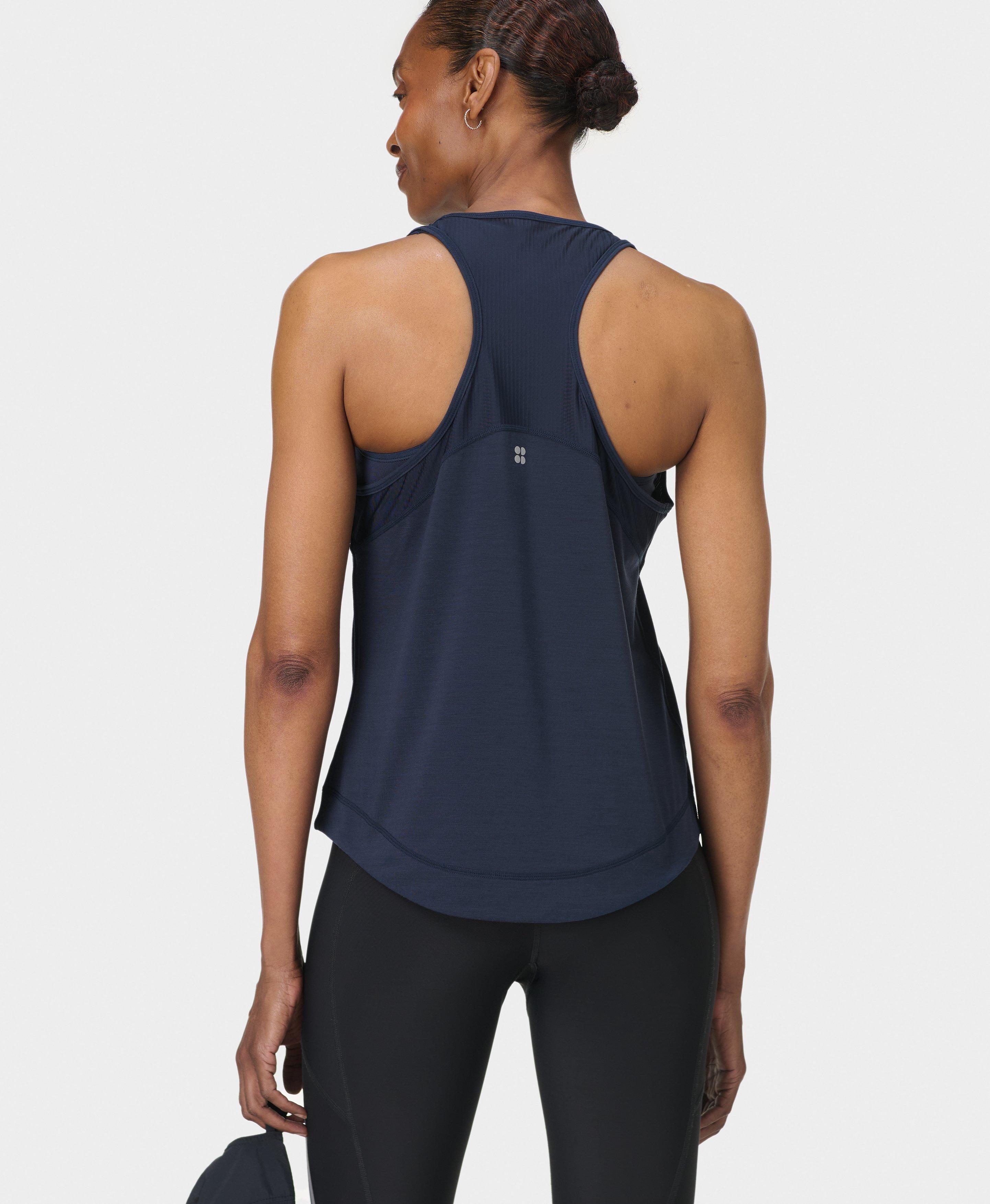 Breathe Easy Mesh Run Tank - Navy Blue