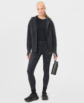 Therma Boost Reflective Running Leggings - Black Flash Reflective Print - Full Length