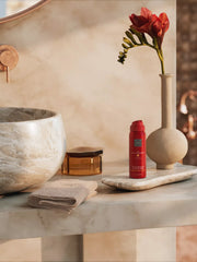 The Ritual of Ayurveda Foaming Shower Gel 50ml Lifestyle with Product