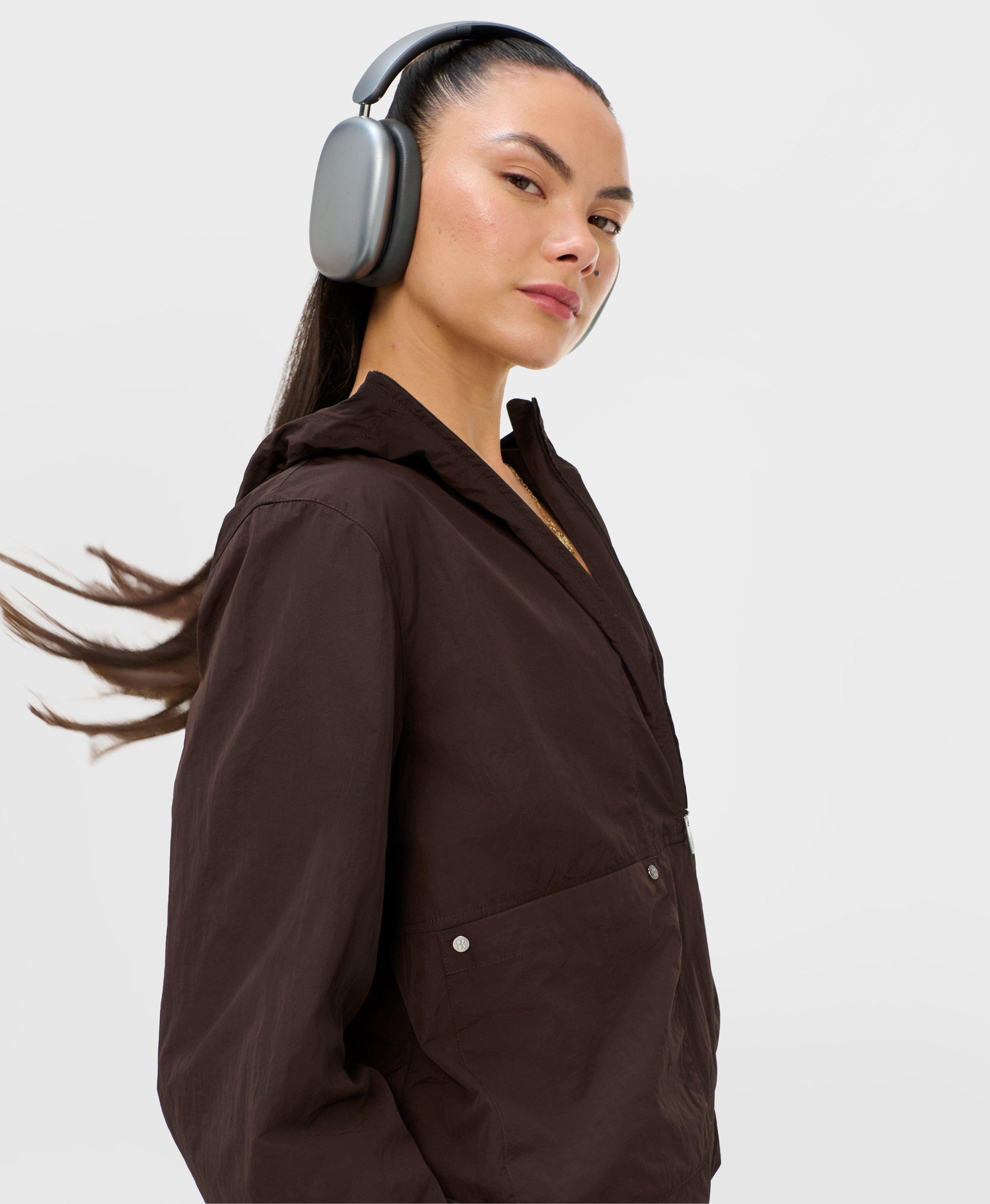 Lightweight Hooded Half-Zip Jacket - Espresso Brown