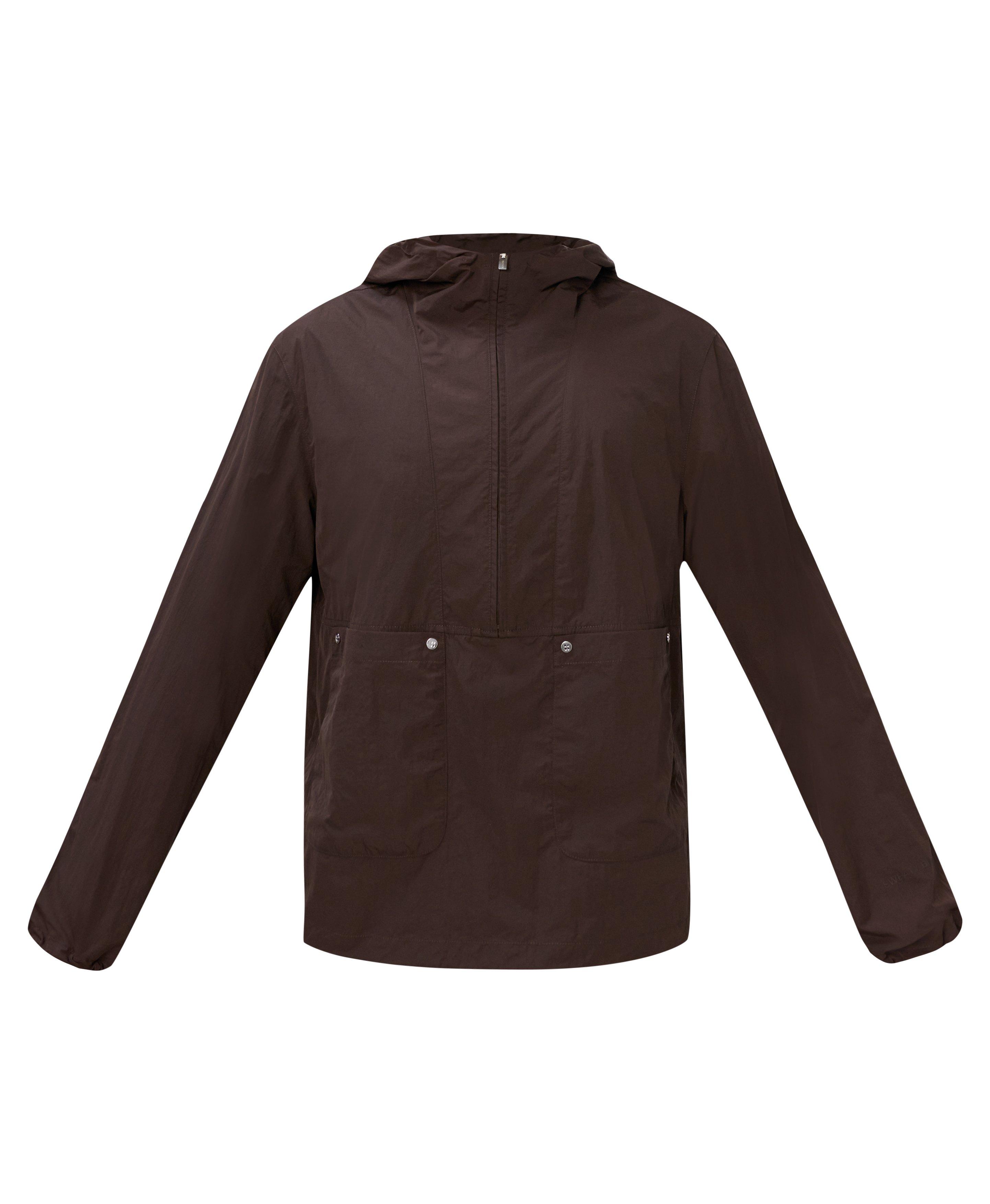 Lightweight Hooded Half-Zip Jacket - Espresso Brown