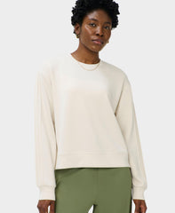 Sand Wash Pintuck Sweatshirt - Ecru Beige