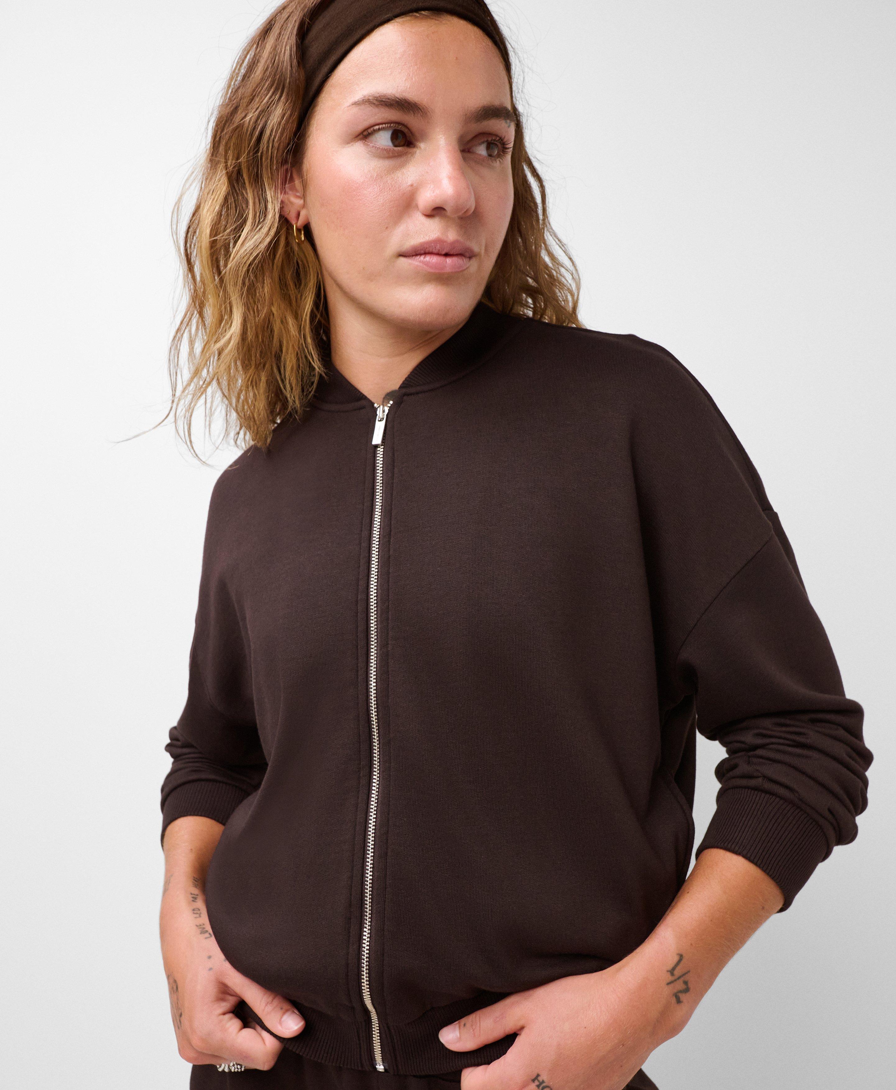 After Class Zip-Up Jacket - Espresso Brown