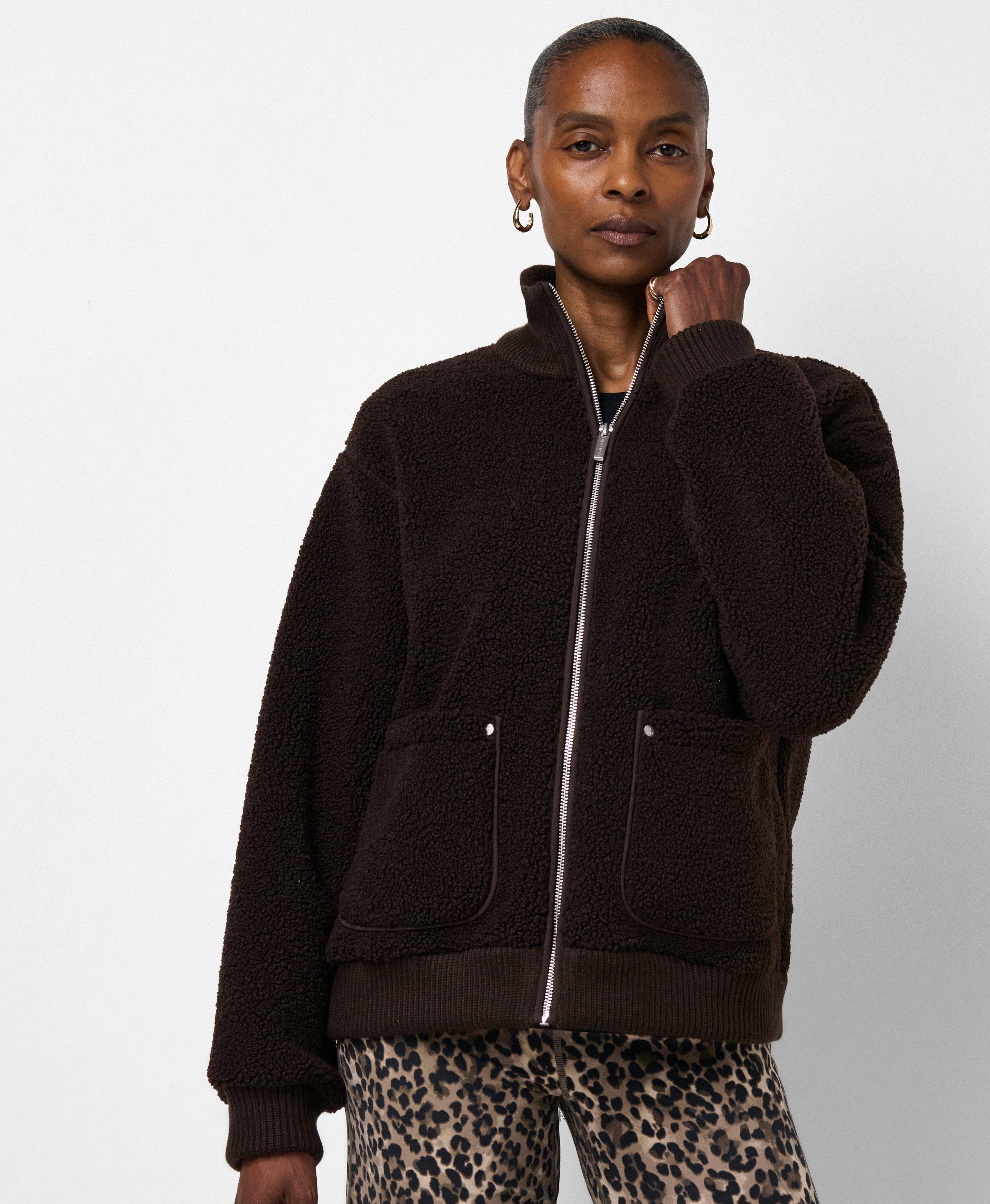 Plush Fleece Ribbed Zip-Up - Espresso Brown