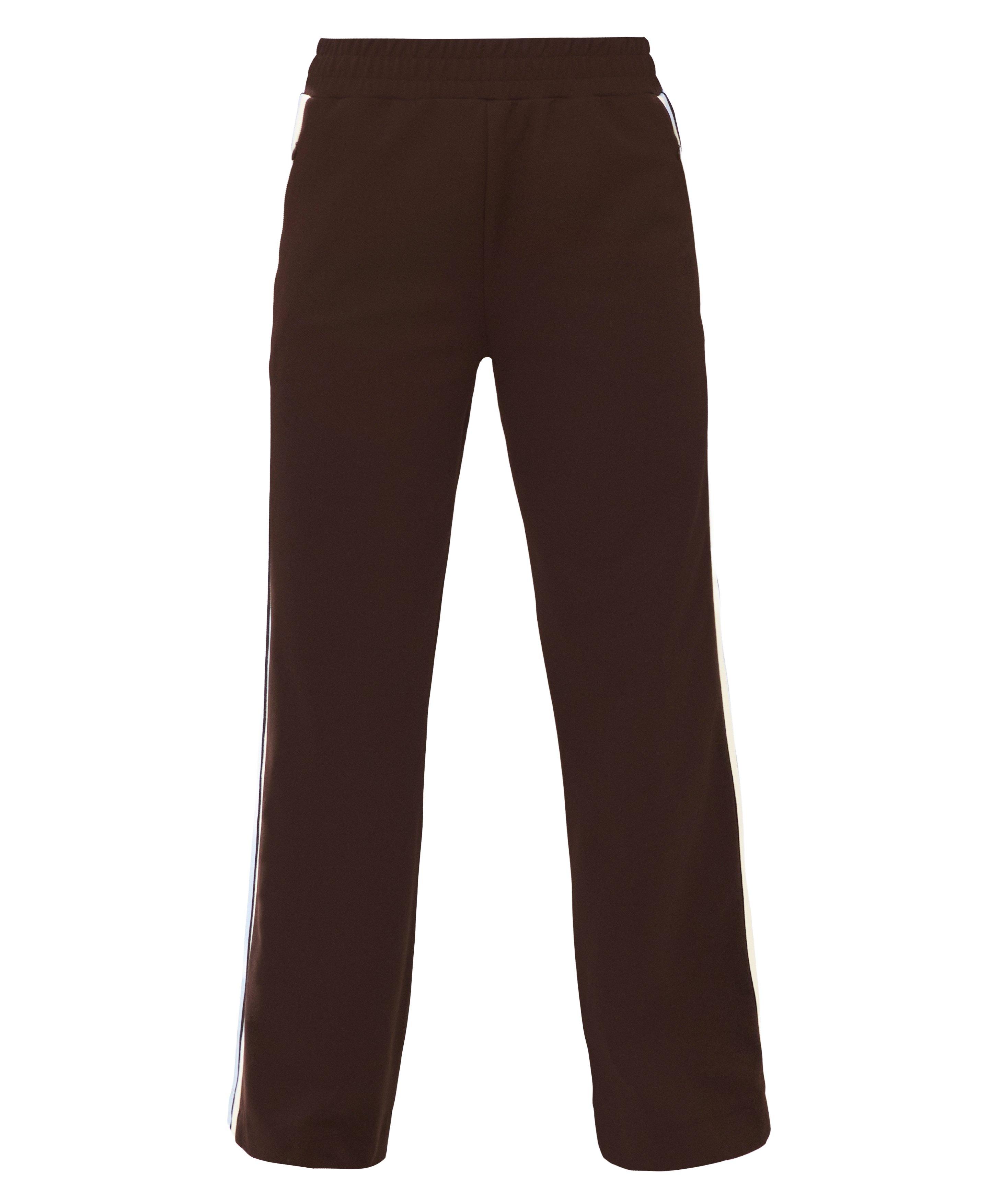 Linear Striped Wide Leg Pants - Sable Brown