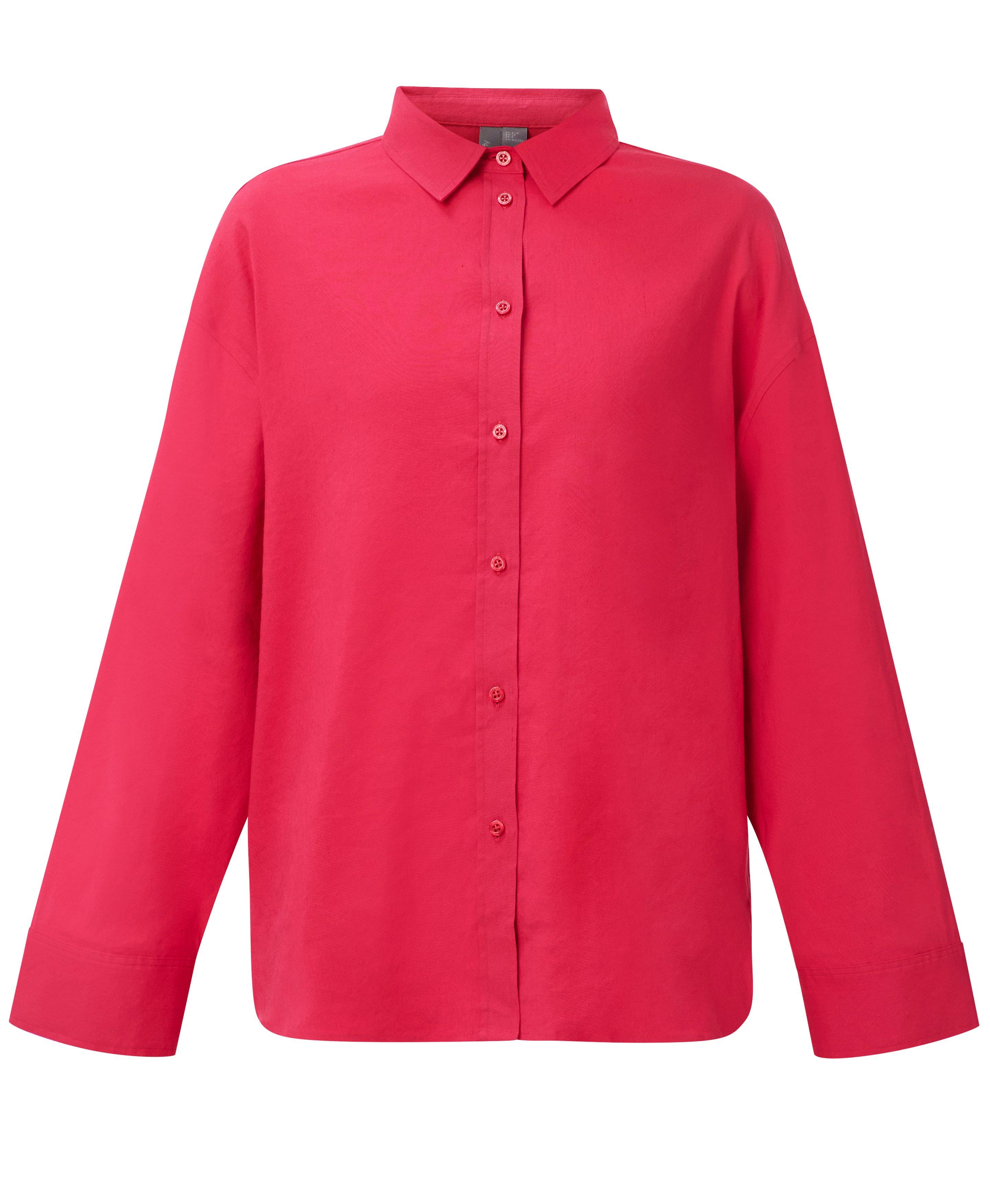 Linen Stretch Shirt - Crimson Red