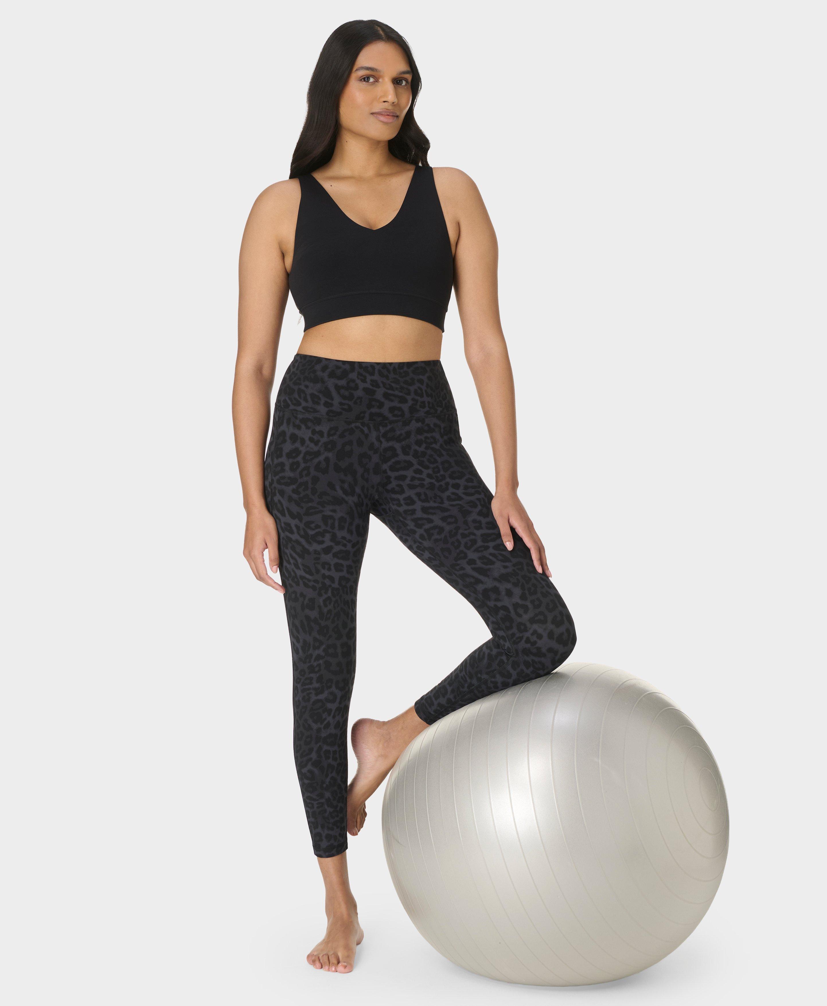 Ultimate Studio 7/8 Yoga Leggings - Black Leopard Skin Print - 7/8 Length