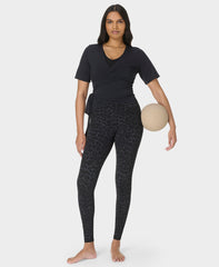 Ultimate Studio Yoga Leggings - Black Leopard Skin Print - Full Length