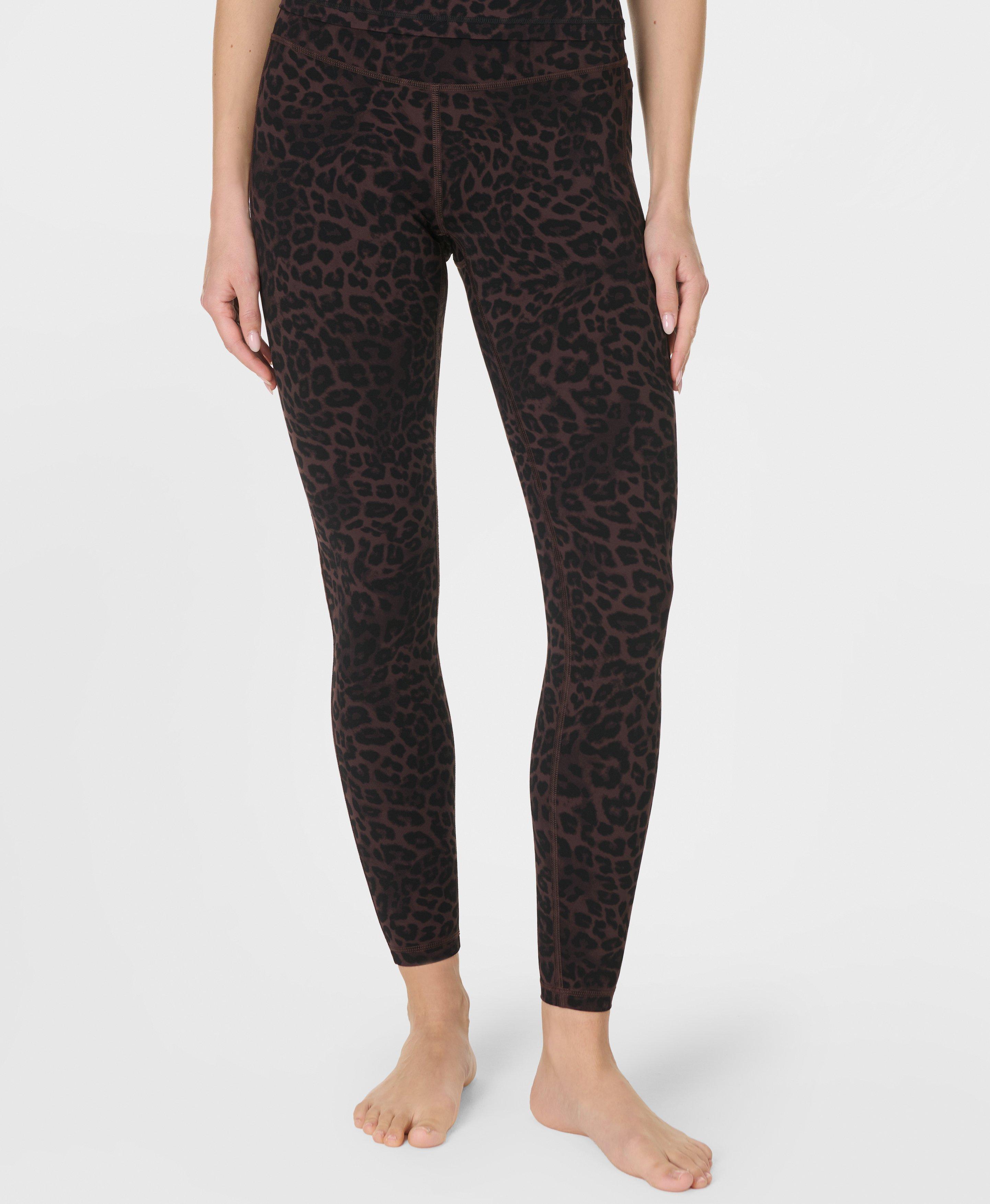 Ultimate Studio Yoga Leggings - Brown Leopard Skin Print - Full Length