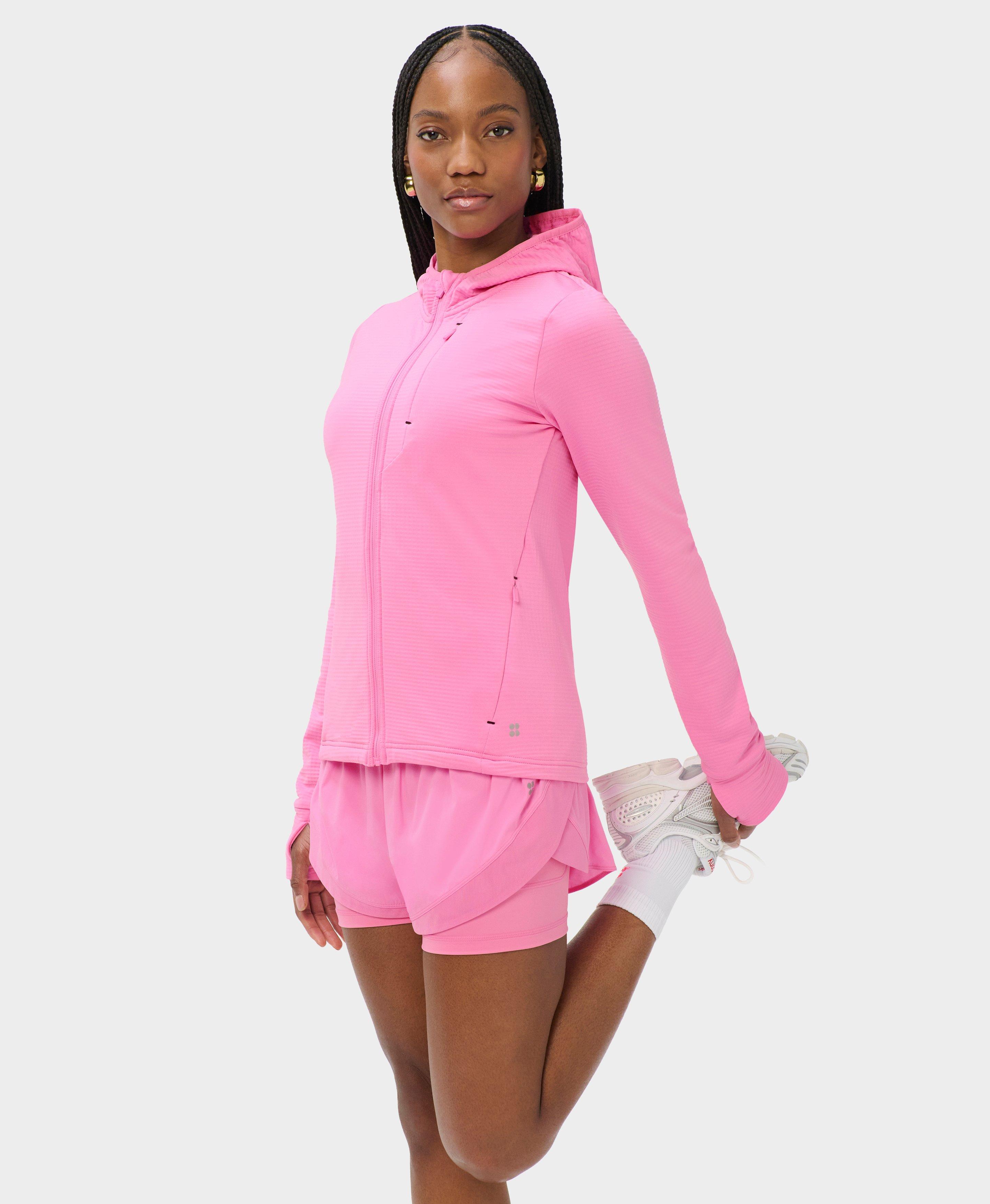Textured Track Zip Up - Guava Pink
