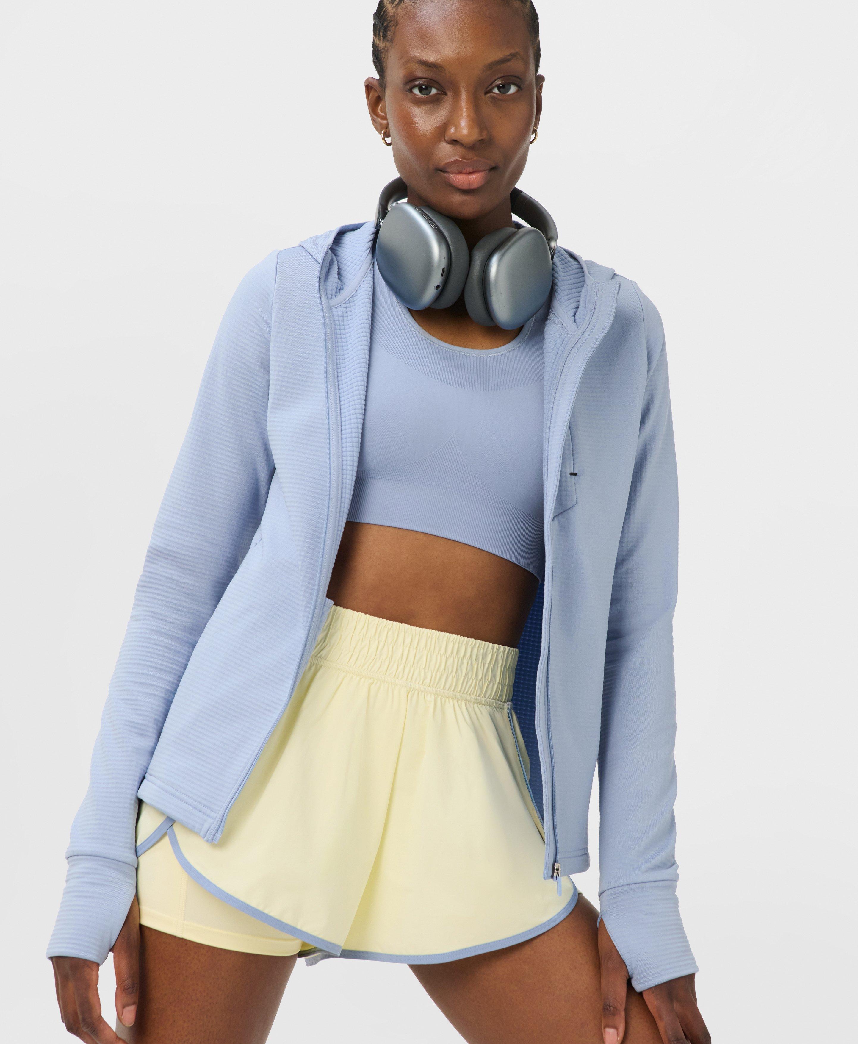 Textured Track Zip Up - Laguna Blue