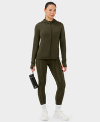 Textured Track Zip Up - Nori Green