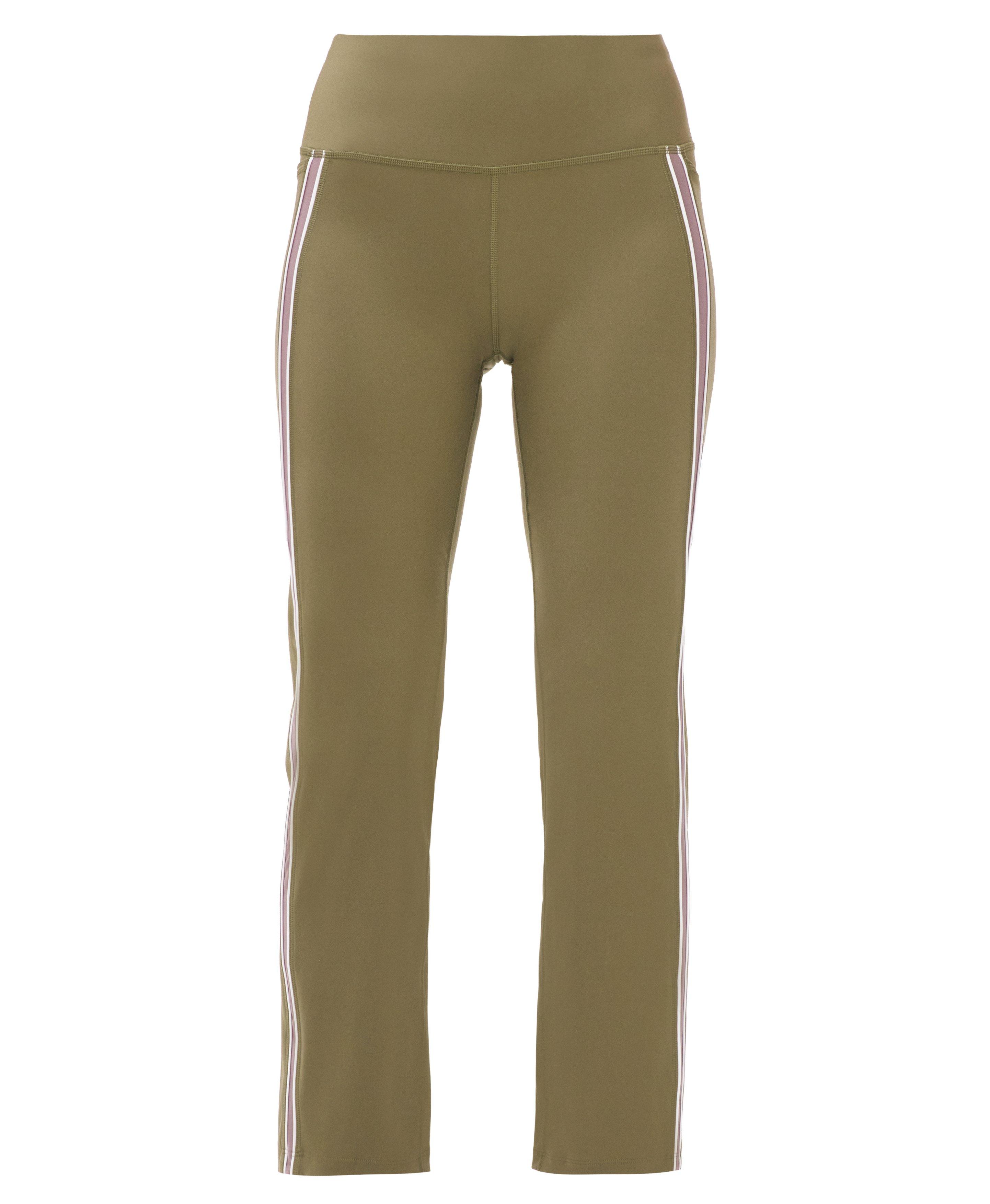 Power Side Stripe Cropped Flare - Khaki Brown