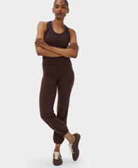Power 7/8 Cuffed Leggings - Espresso Brown - 7/8 Length