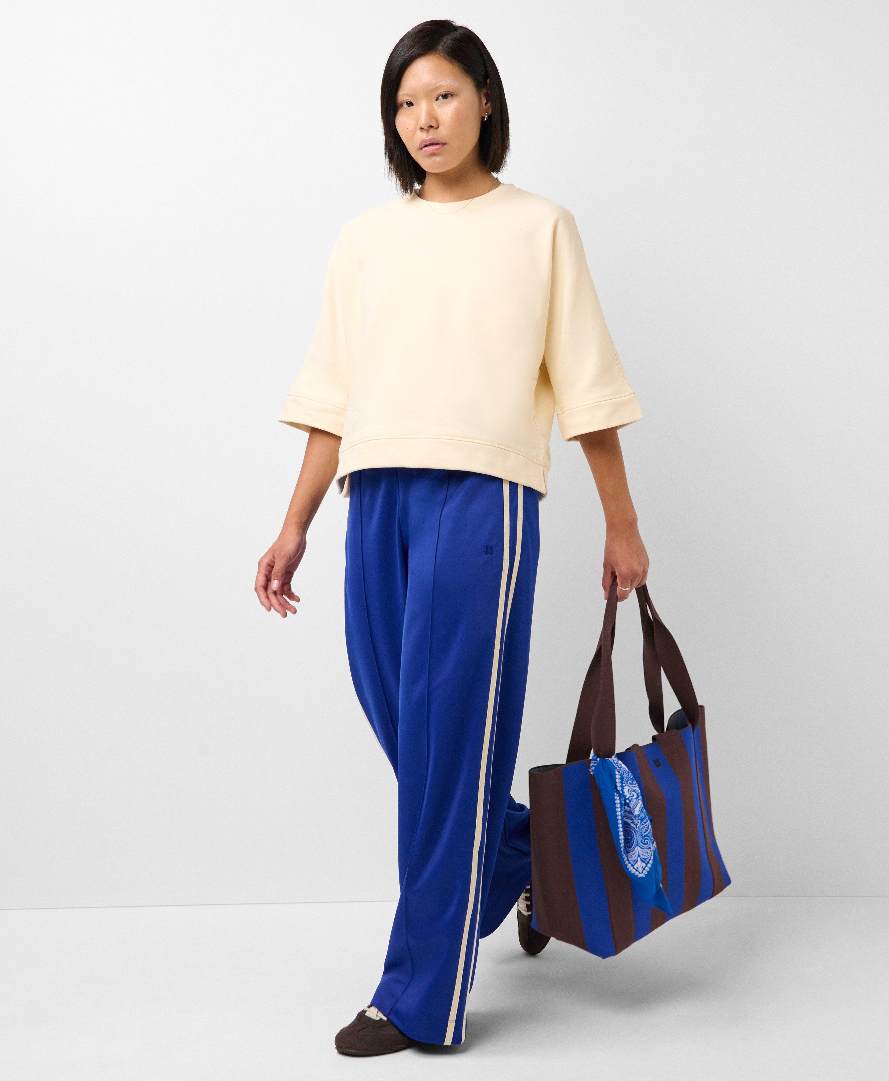 Brushed Short Sleeve Sweatshirt - Ecru Beige