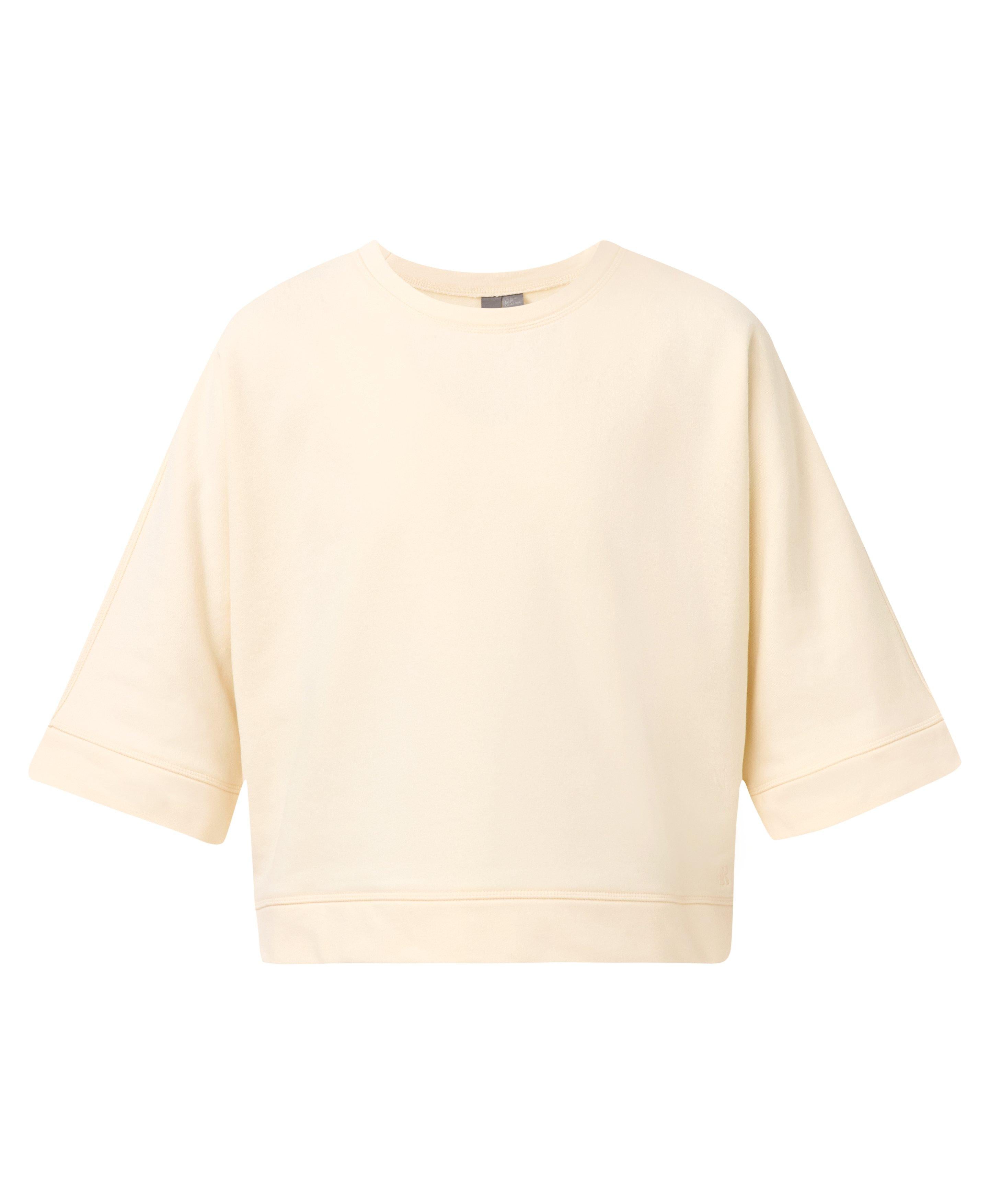 Brushed Short Sleeve Sweatshirt - Ecru Beige