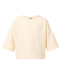Brushed Short Sleeve Sweatshirt - Ecru Beige