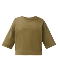 Brushed Short Sleeve Sweatshirt - Khaki Brown