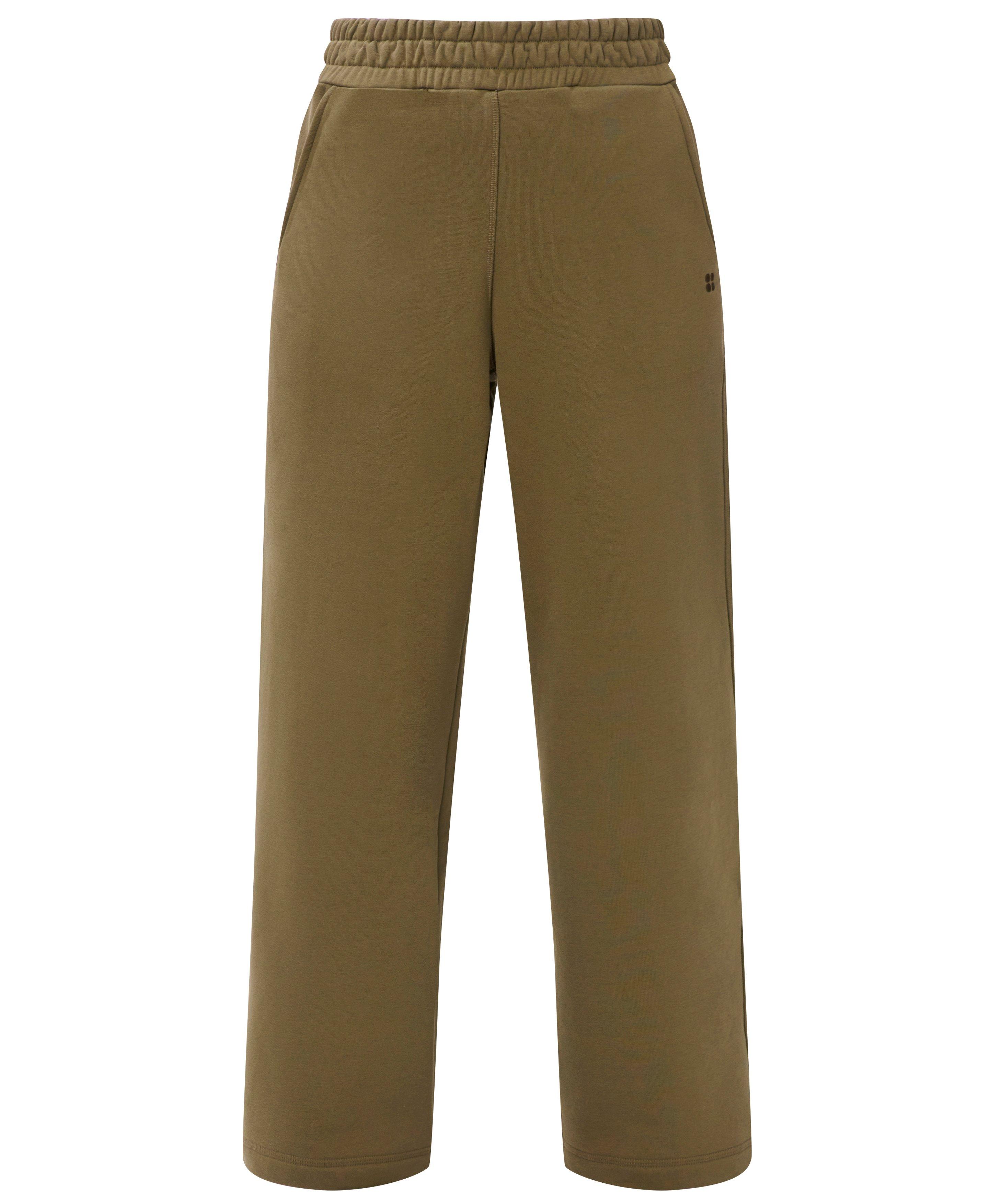 Brushed Wide Leg Pants - Khaki Brown