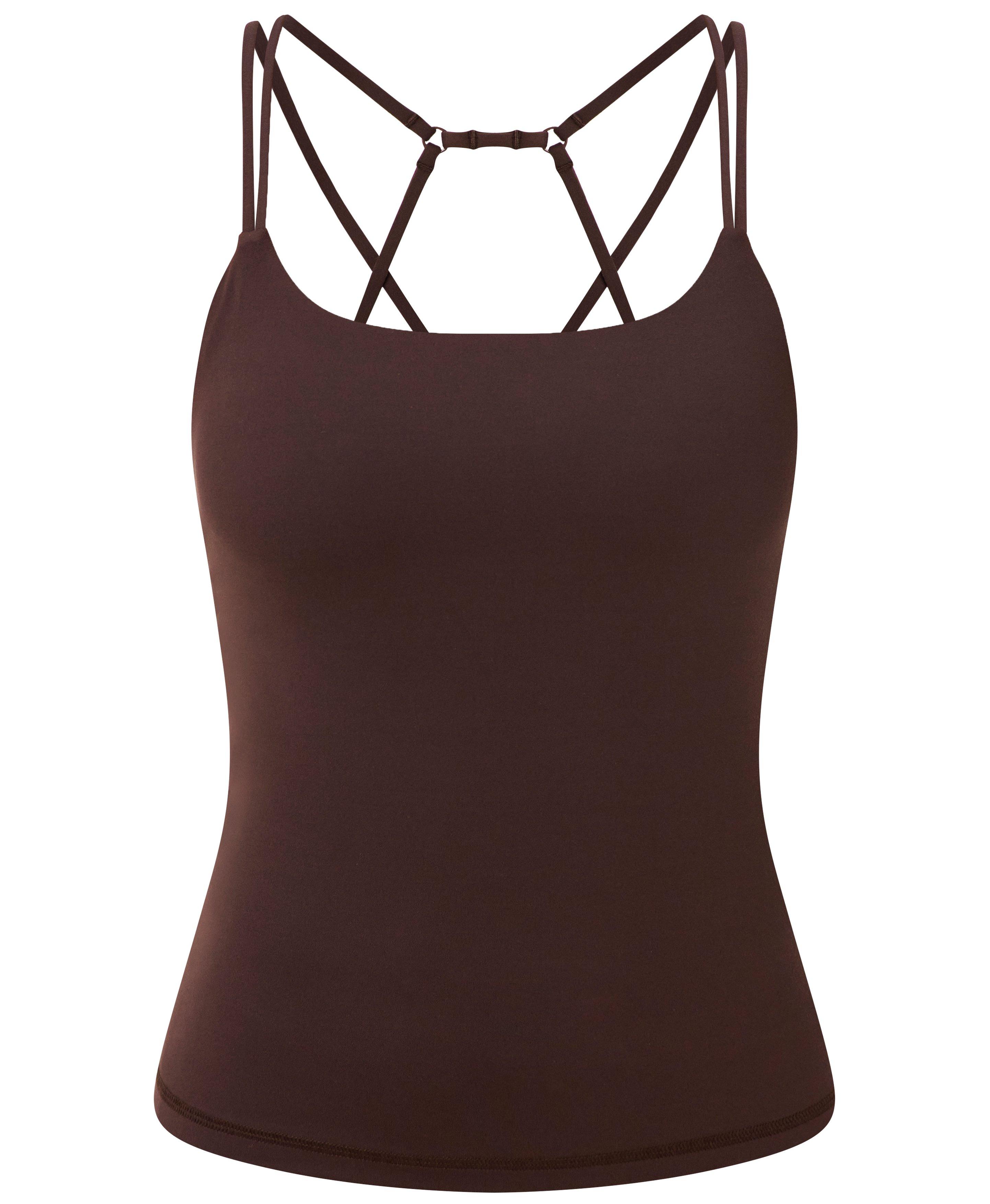 Ultimate Studio Strappy Back Bra Tank Top - Espresso Brown