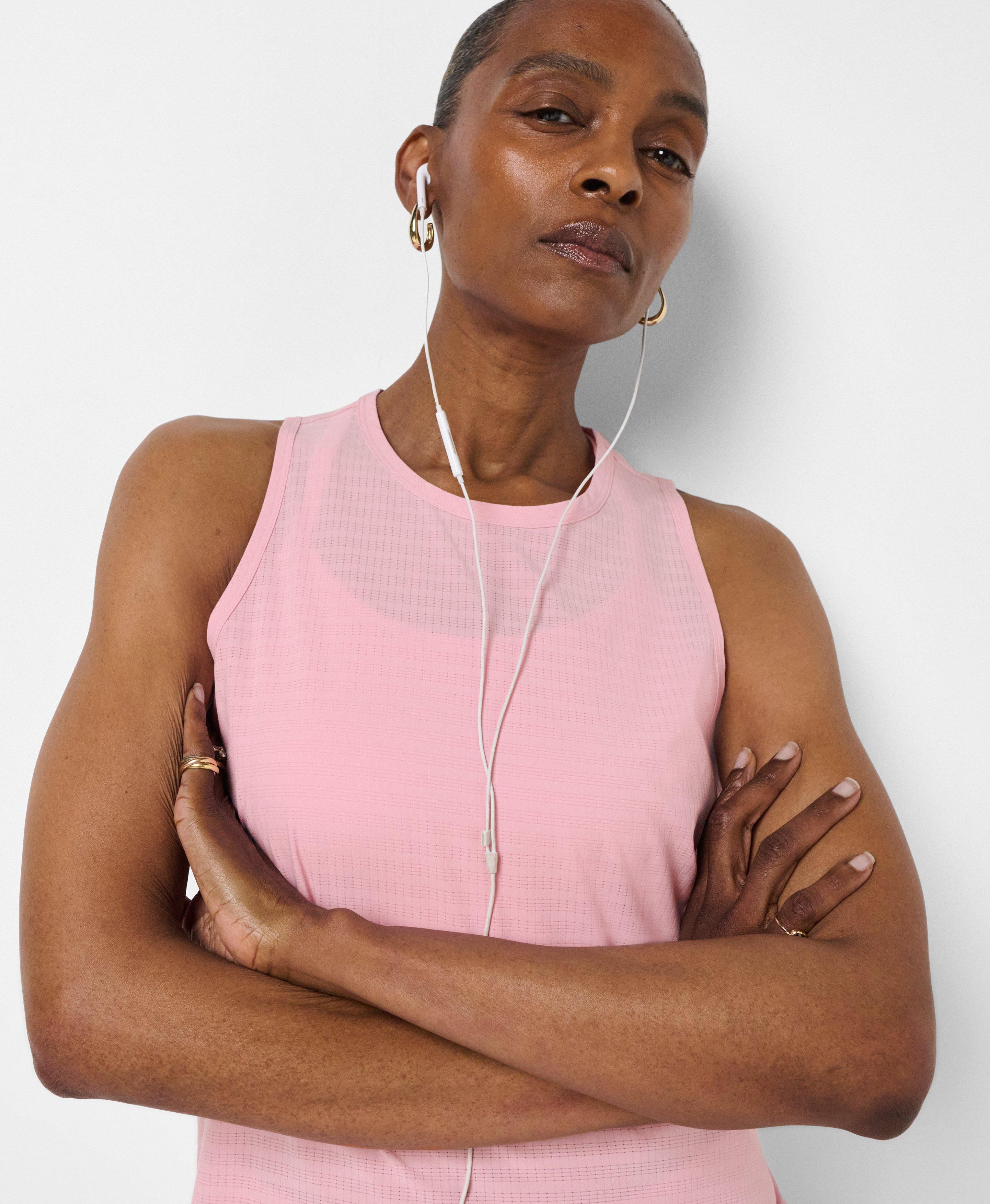 Ultimate Sneaker Perforated Split Back Tank - Deco Pink