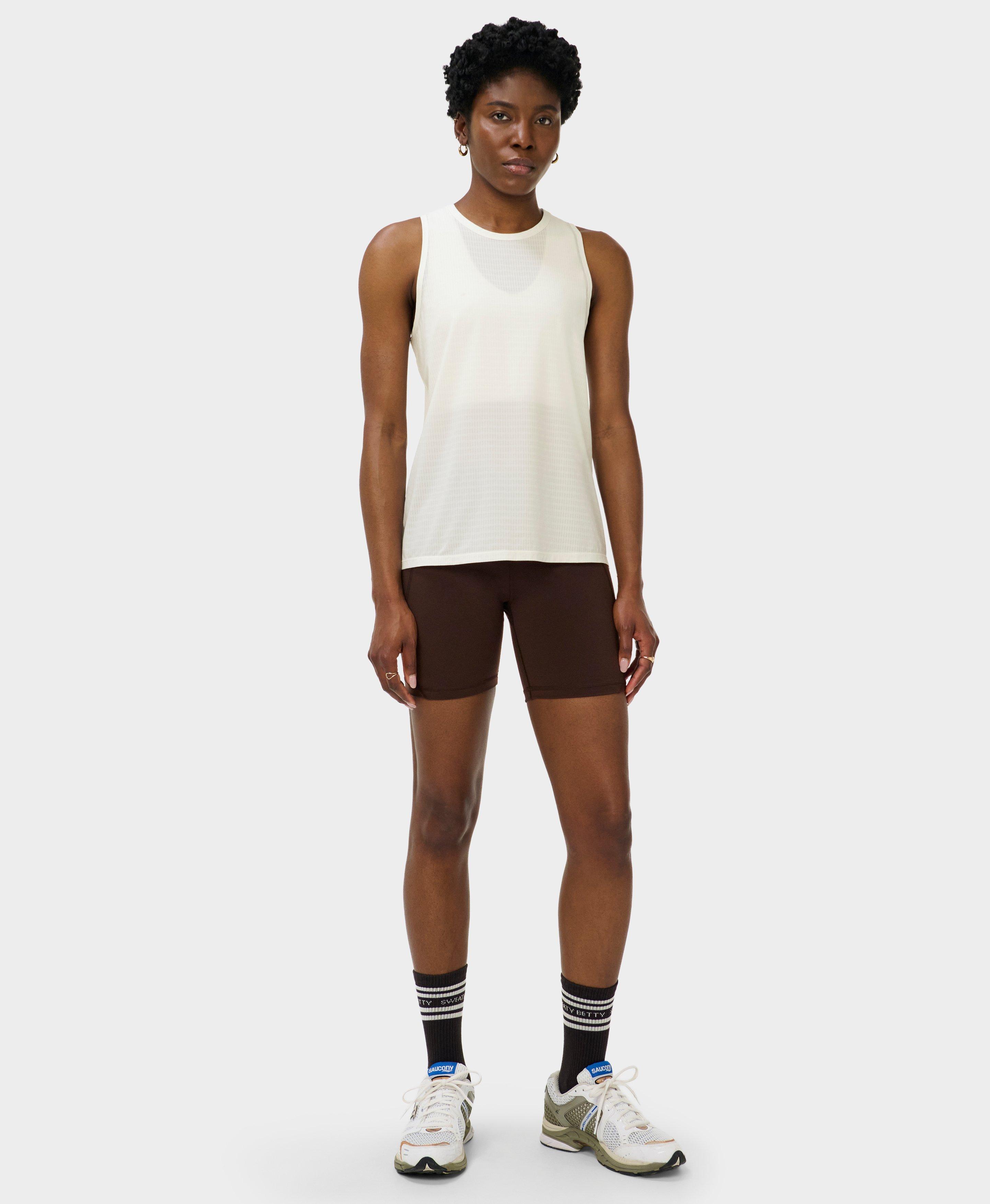 Ultimate Sneaker Perforated Split Back Tank - Lily White