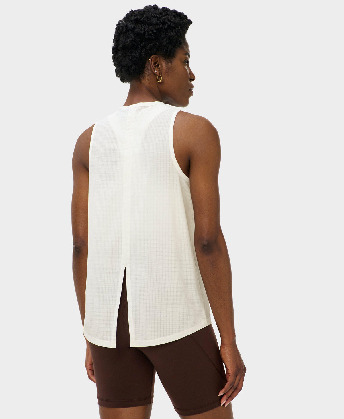 Ultimate Sneaker Perforated Split Back Tank - Lily White