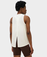 Ultimate Sneaker Perforated Split Back Tank - Lily White