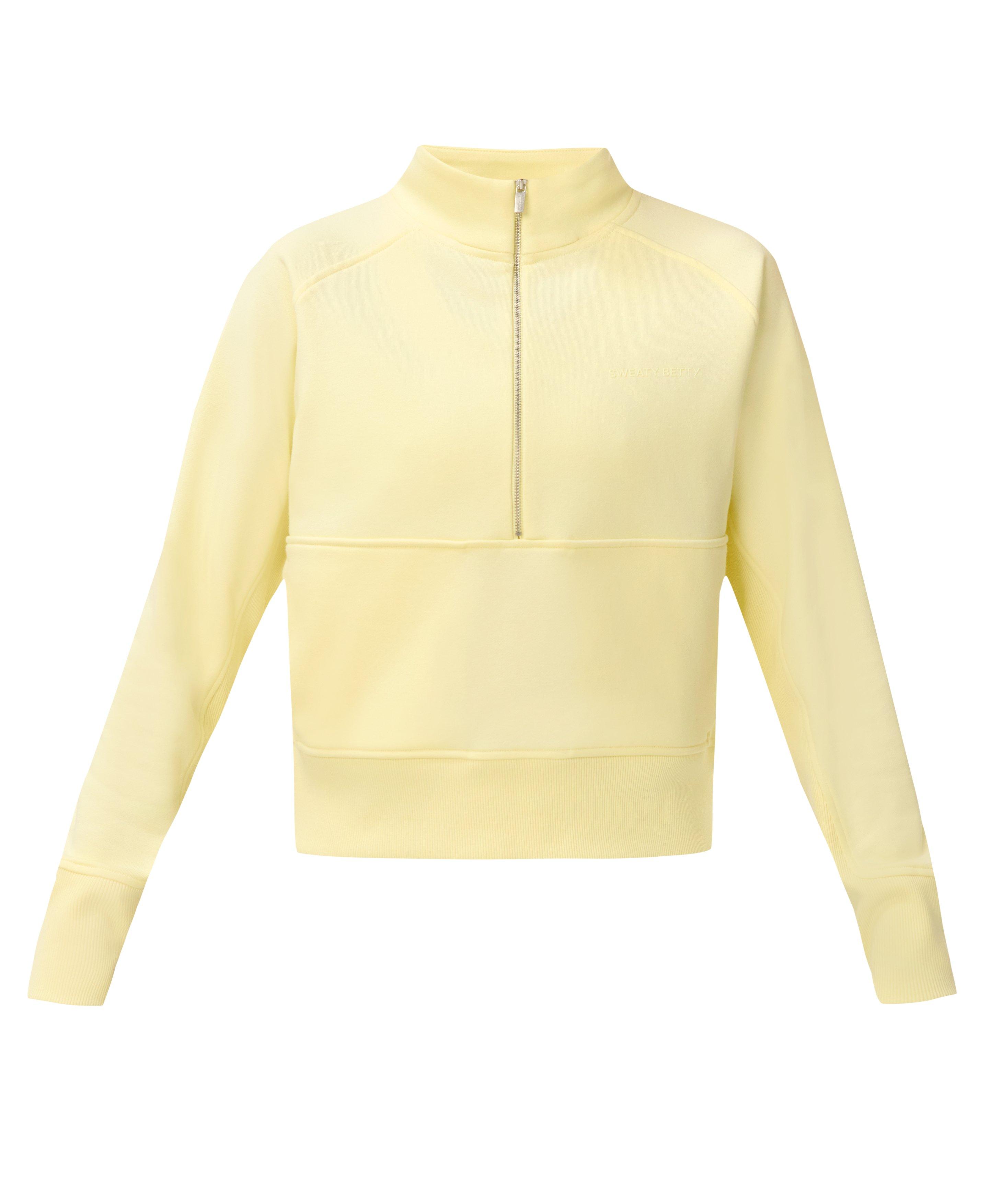 Revive Rib Mix Half Zip Sweatshirt - Chalk Yellow