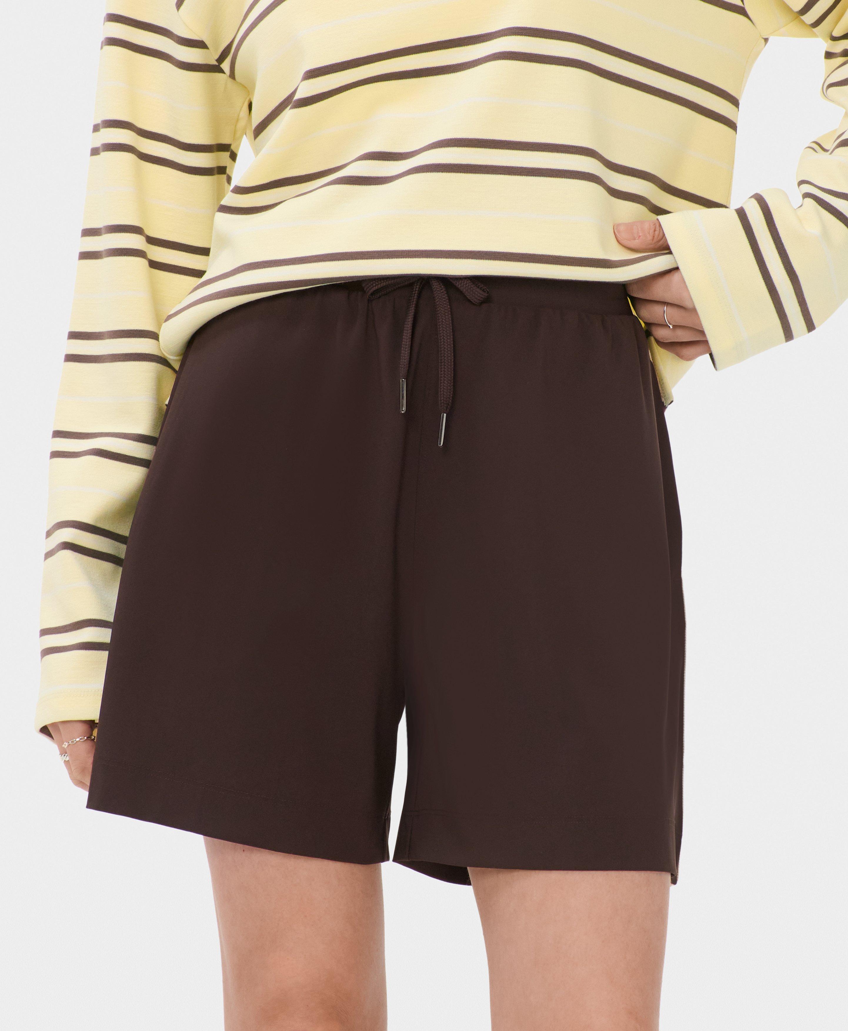 Explorer 5.5" Side Stripe Shorts - EspressoBrown NavyBlueEcruBeige - 5.5" Inseam