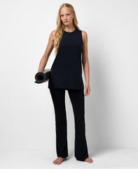 Soft Flow Studio Longline Tank Top - Black
