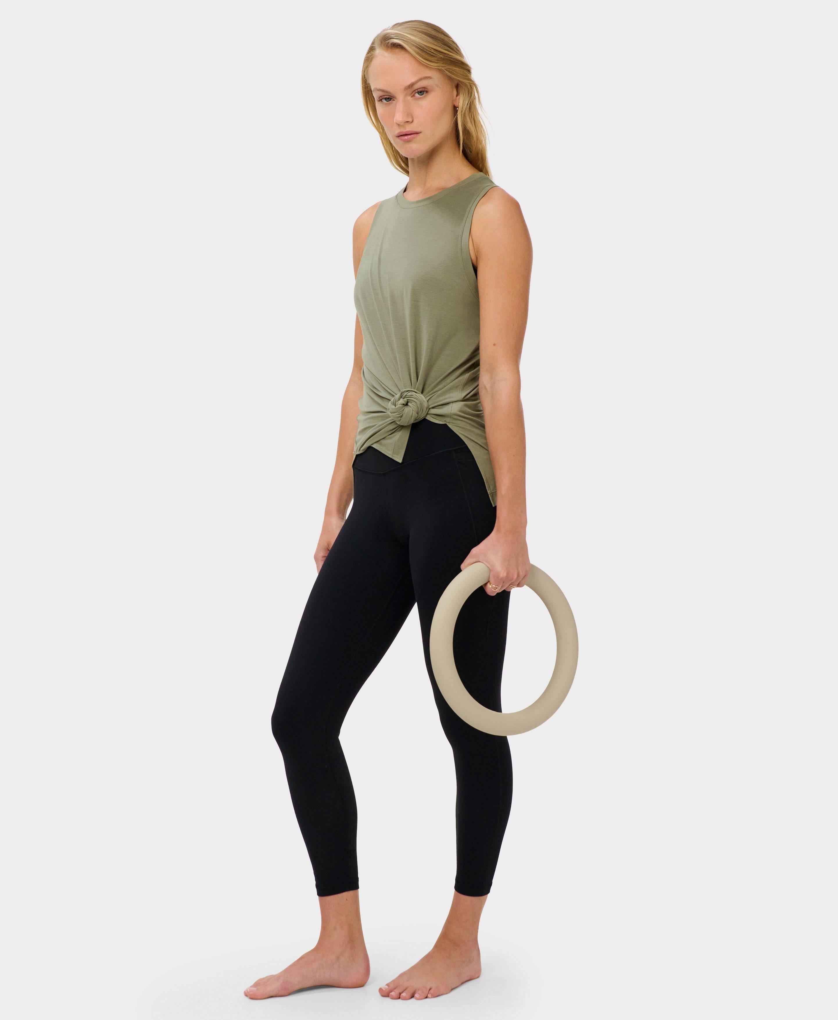 Soft Flow Studio Longline Tank Top - Bracken Green